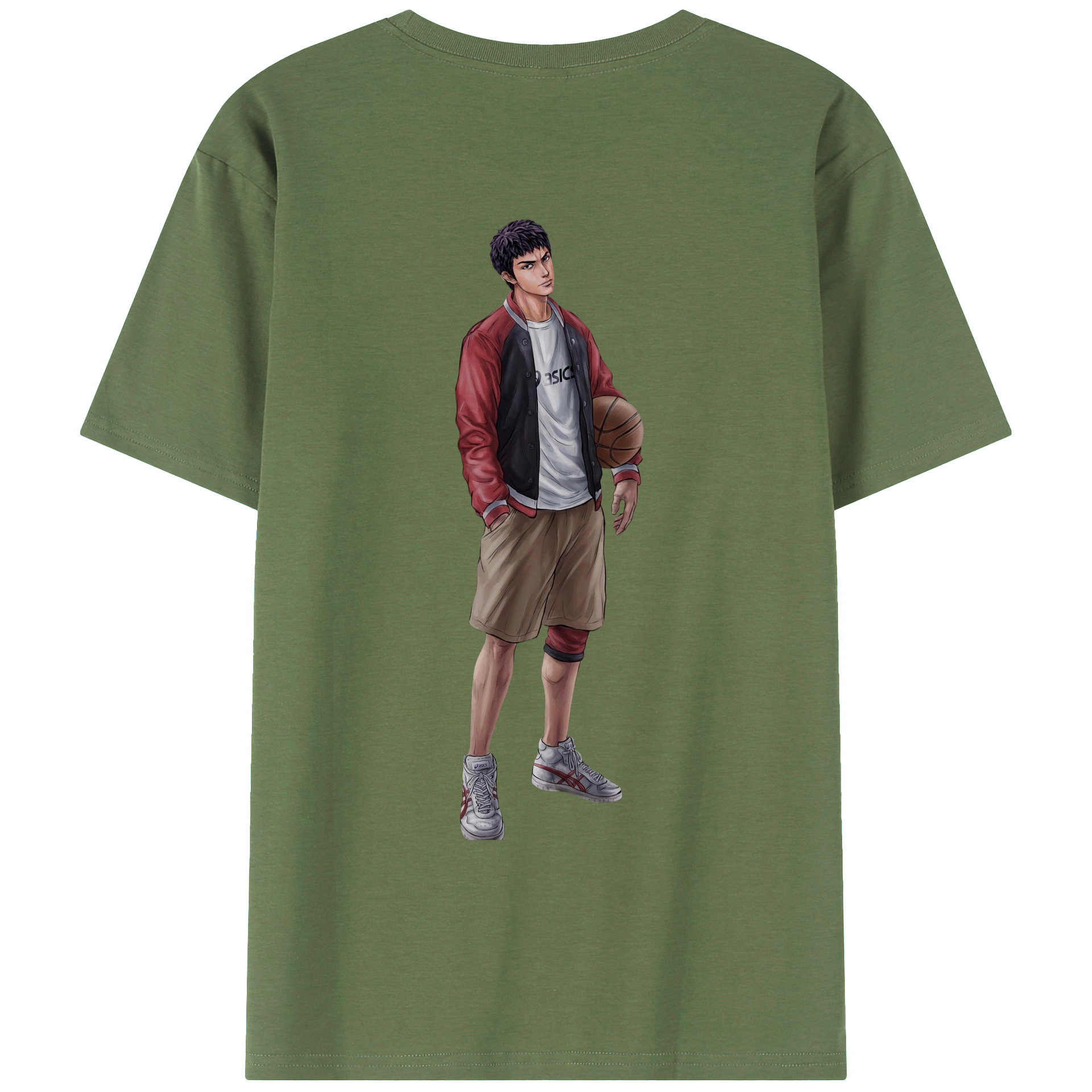 （画像用） SLAM DUNK／スラムダンク 綿100％ メンズ半袖Tシャツ（バックプリント） 通気性